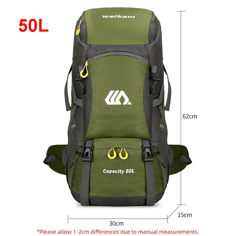 50L Waterproof Travel Backpack – Large Hiking & Camping Rucksack for Men